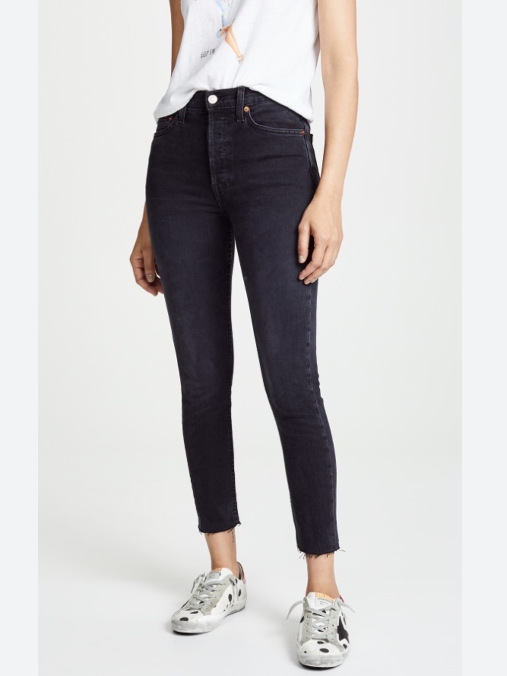Re/Done High Rise Ankle Crop Jeans